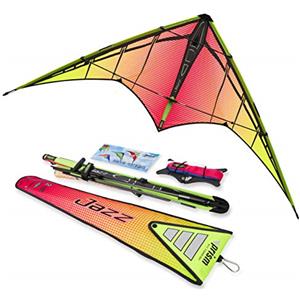 Prism Kite Technology Jazz 2.0 - Aquilone Sportivo a Doppia Linea Pronto per Volare con Linee di Volo, Cinghie da Polso, avvolgitore, Istruzioni (Lingua Italiana Non Garantita) e Custodia