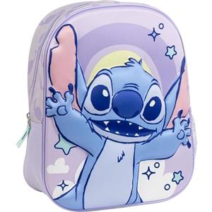CERDÁ LIFE'S LITTLE MOMENTS Zaino originale Disney Stitch per bambini con design viola e arcobaleno | Zaino prescolare Stitch resistente e leggero per bambine e bambini