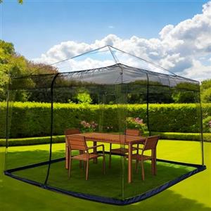 GOZYLA Zanzariera gazebo, 3 x 3 m, zanzariera a rete per esterni, giardino, patio, campeggio (nero, 300 x 300 x 230 cm)