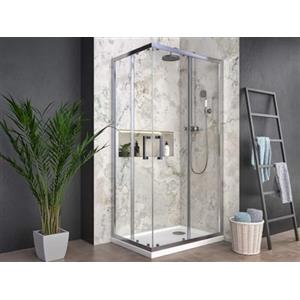 WITIT INTERIORS WITIT BOX DOCCIA ANGOLARE SCORREVOLE KARMEN ANTE IN VETRO CRISTALLO TRASPARENTE 6mm QUADRATO - RETTANGOLARE - SEMICIRCOLARE (70X70 cm Quadrato)