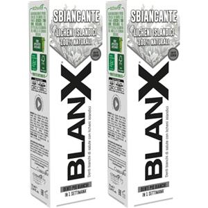 BlanX Dentifricio Sbiancante 75ml, con Licheni Islandici 100% Naturali, Effetto Batteriostatico, Anti-Placca e Anti-Macchia, Dentifricio per Rinforzare lo Smalto, Vegan Friendly (Confezione da 2)