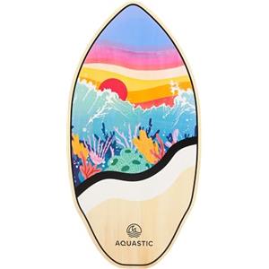 AQUASTIC Lagoon 39 Skimboard in compensato di pioppo, 99 x 49 cm, portata 100 kg, tavola colorata per principianti ed esperti