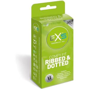 Orion EXS, preservativi con punti e striature a rilievo, confezione da 12 (versione inglese)
