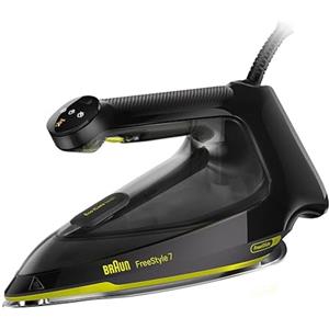 Braun FreeStyle 7 - Ferro da Stiro a Vapore Ergonomico e Facile da Usare, Funzione Turbo, Stiratura Rapida e Scorrevole, Design Certificato, Nero e Verde (FI7255GR)