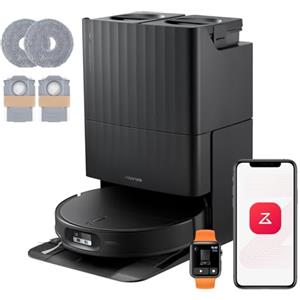 roborock Qrevo Edge 2 Set Robot Aspirapolvere Lavapavimenti 25.000Pa, Nero | LDS Retrattile, 7,98 cm, FlexiArm, Antigroviglio, Autopulizia Panno 80°C, Evita Oltre 280 Oggetti, Videochiamata
