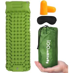 iParaAiluRy Materasso Gonfiabile Singolo, Ultraleggero Materassino Campeggio con Cuscino e Pompa a Pedale per Campeggio, Spiaggia, Trekking, Picnic, Portatile Materassino Gonfiabile