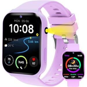pmstuy Smartwatch Bambini con 18 Giochi Educativi, Funzione Sonno e Fotocamera - 1.83 Pollici Touch Screen, Activity Tracker con Contapassi, Sveglia, Torcia Ragazze e Ragazzi