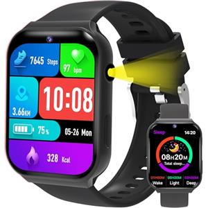 pmstuy Smartwatch Bambini con 18 Giochi Educativi, Funzione Sonno e Fotocamera - 1.83 Pollici Touch Screen, Activity Tracker con Contapassi, Sveglia, Torcia Ragazze e Ragazzi