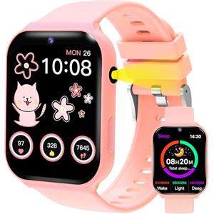 pmstuy Smartwatch Bambini con 18 Giochi Educativi, Funzione Sonno e Fotocamera - 1.83 Pollici Touch Screen, Activity Tracker con Contapassi, Sveglia, Torcia Ragazze e Ragazzi
