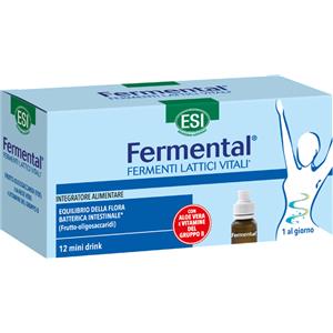 ESI Fermental MAX - Integratore Alimentare con Bacillus Coagulans, FOS, Vitamine B e Aloe Vera - 12 Flaconcini