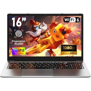 NAIKLULU Laptop Gaming PC Portatile R7 5825U Processore (2,0 a 4,5 Ghz), 16 Pollici 32GB RAM 1TB SSD Gamer Computer Portatile Notebook, 51.97Wh/Tastiera Retroilluminata/Tipo-C