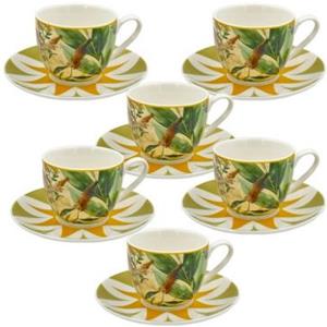 Thun Rose E Tulipani Set 6 Tazzine con piattino Giallo Mirabilia Porcellana 90 ml di Thun