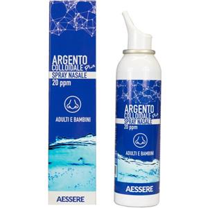 Aessere Argento Colloidale Plus Spray Nasale 20 ppm 100 ml - Efficace contro batteri e virus, ideale per adulti e bambini