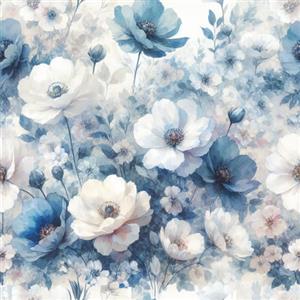 Livelynine Carta da Parati Adesiva Muro Floreale Blu e Bianco Carta Adesiva per Mobili Fantasia Floreale Acquerello Pellicola Adesiva per Mobili Fantasia Fiori Cassetti Rivestimento Parete 44.5CMx2M