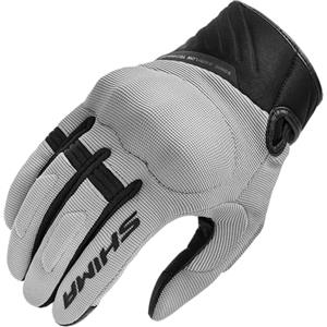 SHIMA SONIC Guanti Moto Estivi Uomo Tessile Pelle Corto Ventilato Omologati Guanto per Motocicletta Ventilata Touchscreen Motocross Protettore Rinforzato Abbigliamento Città (Uomini, Grigio, L)