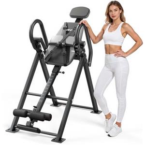 VEVOR Panca ad Inversione per Fitness, Panca di Inversione Gravitazionale Carico Max 136 kg Bloccaggio a Rulli, Attrezzi per Allenamento Schiena Esercizio per Colonna Vertebrale Collo Braccioli