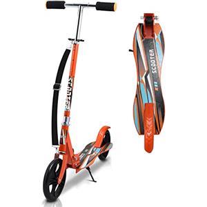 Cecaylie - Monopattino per Bambini, 3 Regolazioni in Altezza, 190mm Big Wheel Cityroller, Fino a 100kg, per Bambini dai 5 Anni in Su, Colore Rosa