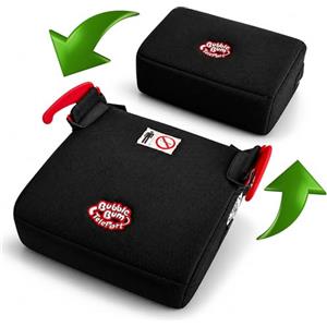BubbleBum Teleport, rialzo per auto con schienale scoperto, telescopico portatile, ideale per l'uso quotidiano e pieghevole per viaggi, certificato R129, altezza da 125 cm a 150 cm, nero