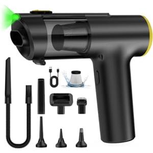 Zynet V5 Aspirabriciole Senza Fili 28000Pa 7 in 1, Aspirapolvere Auto Portatile con Aspirazione/Soffiaggio/Gonfiaggio, 60 Min Autonomia, Aspirapolvere per Auto, Casa, Ufficio e Peli di Animali