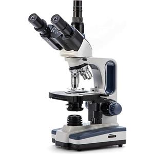 SWIFT Microscopio Trinoculare 40X-2500X, Grado di Ricerca Laboratorio con Oculari Grandangolari 10X e 25X, Condensatore Abbe