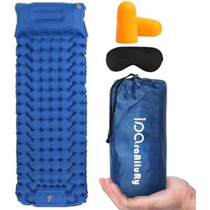 iParaAiluRy Materasso Gonfiabile Singolo, Ultraleggero Materassino Campeggio con Cuscino e Pompa a Pedale per Campeggio, Spiaggia, Trekking, Picnic, Portatile Materassino Gonfiabile