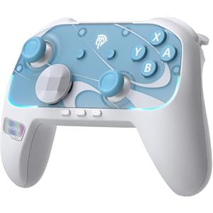 EasySMX S10 Wireless Controller per Switch 2/Switch 1/PC con Wake-up, Chat In-Game, Joystick TMR, Pulsanti Meccanici, Batteria 1200mAh, D-Pad Intercambiabile & Coprifrontale, Movimento 6-Assi