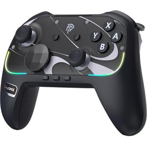 EasySMX S10 Wireless Controller per Switch 2/Switch 1/PC con Wake-up, Chat In-Game, Joystick TMR, Pulsanti Meccanici, Batteria 1200mAh, D-Pad Intercambiabile & Coprifrontale, Movimento 6-Assi
