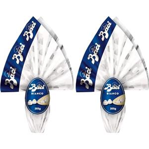 Perugina BACI PERUGINA Uovo di Pasqua 2026 Cioccolato Bianco con Sorpresa Esperienziale e 4 Cioccolatini 265g (Confezione da 2)