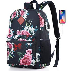 YAMTION Zaino da uomo Borsa da scuola per ragazze, borsa da liceo, zaino per computer portatile con porta USB zaino da periferia per università e college casual