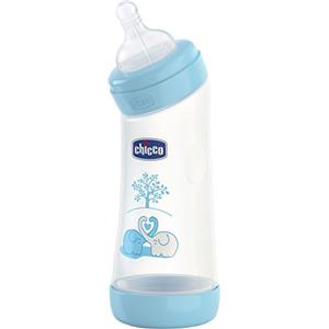 Chicco Biberon Angolato Tettarella, Silicone, Azzurro 250 ml