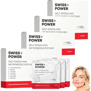 vimaz Swiss Power Patch Occhi con Microaghi, 2026 Nuovo Swiss Power Cerotti Occhi Antirughe, Maschera Occhi per Occhiaie e Borse, Siero Energizzante per Occhiaie e Gonfiore, Linee Sottili, Rughe (4)