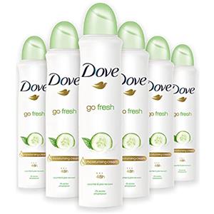 Dove Go Fresh Deodorante Spray al Cetriolo, Maxi Formato, 6 Pezzi da 250 ml