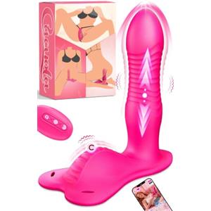 Cacuola AI Sync Vibratore A Mani Libere Cavalco Con App Sex Toys Vibratoreper Donna | Professionale Punto G Squirting 10*10 Spinta Vibrazione Modalità, Adatto Sexytoysys Donna Coppie Indossabile Palline Anali