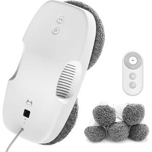 HUTT DDC55 Robot Lavavetri Finestre 3800Pa, Robot Lava Vetri Elettrico con Telecomando, per Grandi Finestre Interne/Esterne, Pareti in Marmo, Ceramica, con 12pcs Panno