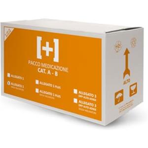 FIRSTMED KIT DI REINTEGRO ALLEGATO 1 PER CASSETTA ARMADIETTO DI PRONTO SOCCORSO MEDICA SENZA SFIGMOMANOMETRO PER AZIENDE PIU' 3 DIPENDENTI + CARTELLO 30X20