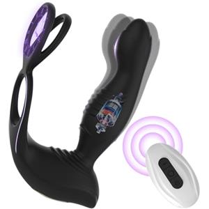 Vanskirth Prostata Vibratore Sexytoys Uomo,Anello Vibrante per Lei e Lui,Vibratore per Uomo con Telecomando, Stimolatore per Clitoride,Dildo Anale Vibratore con 10 Modalità Anal Plug Vibratore per Uomo Sex Toys