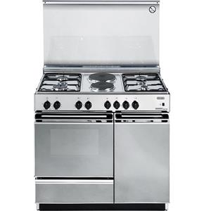 De'Longhi SEX8542NEDM - Cucina a Gas 4 Fuochi 2 Elettrici con Forno Elettrico Inox 86x50 cm