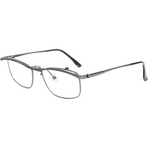 KoKoBin occhiali da lettura da uomo e da donna regolabili in metallo anti luce blu Occhiali,ruotare verso l'alto, leggeri e con visione chiara (Grigio, 1)