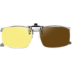 Generic Occhiali da notte per la guida, da sole polarizzate antiriflesso, unisex, con clip, occhiali per visione notturna, per campeggio, corsa, ciclismo, moto, escursionismo e attività all'aperto