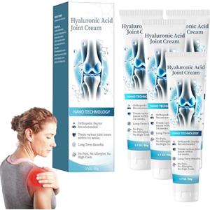 Generico Crema Articolare all'Acido Ialuronico - Sollievo Rapido per Dolori a Schiena, Collo, Mani e Ginocchia, Formula Lenitiva e Riparativa per Articolazioni e Ossa, per la schiena, le gambe (A-4PC)