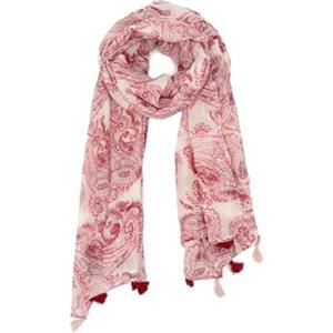 QUEEN HELENA Sciarpa Leggera Colorata Foulard Elegante con Fantasia Donna SC12-2 Rosso