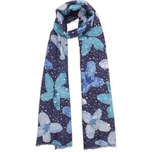 QUEEN HELENA Sciarpa Fantasia Scialle Colorato Girocollo Casual Donna SC22-18 (Blu)