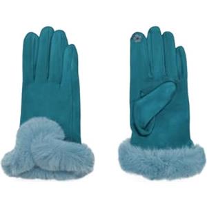 QUEEN HELENA Guanti Invernali Caldi Scamosciati Morbidi Touch Screen Eleganti Donna G03 Ottanio