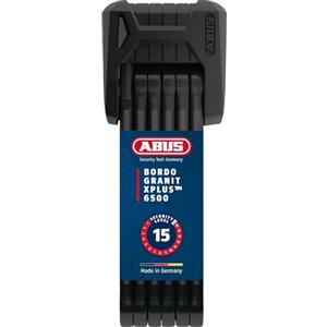 ABUS Bordo Granit XPlus 6500/85 ST con Custodia per Lucchetto - Lucchetto per Bicicletta in Acciaio temprato - Livello di Sicurezza 15-85 cm - Nero