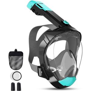 RDDAIPE Maschera Snorkeling Integrale per Adulti S/M, Maschera Facciale Snorkeling, 180° Design Pieno Maschera Subacquea Adulti,Maschera da Sub,Antifog, Easybreath, Sicura da Co2,per Mare Snorkeling
