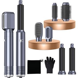MogaWave Pro Air Styler 6 in 1 Hair Styler con 1000W Airbrush Hair Styler Spazzola soffiante per capelli secchi, spazzola soffiante, auto arricciante ad aria, per asciugare, arricciare, lisciare