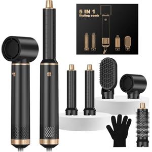 MogaWave Pro Hairstyler 5 in 1 Air styler 1000W per asciugatura rapida, multi styler con spazzola rotonda ad aria calda, spazzola per asciugacapelli automatica ad aria, spazzola volumica