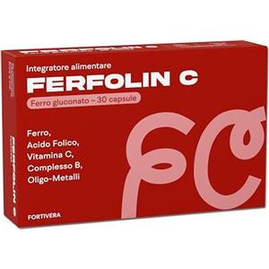 FORTIVERA Ferfolin C Integratore forte di ferro con Vitamina C, B12 e Acido Folico