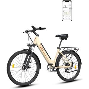 Bodywel A26 E-Bike Uomo 26 Pollici, Bicicletta Elettrica con Batteria Rimovibile 36V 13Ah, Autonomia 50-70km, Motore 250W, 7 Velocità, Freni a Disco Meccanici, E-Bike da Città