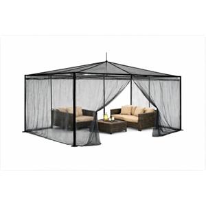 FREILUFTRAUM Zanzariera a forma di scatola per gazebo, terrazzo, lodge o balcone in borsa da trasporto per viaggio (400 x 300, nero)